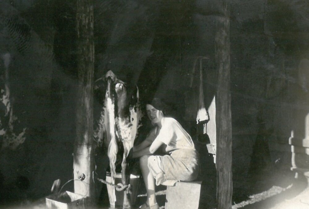 Kathleen Langford milking