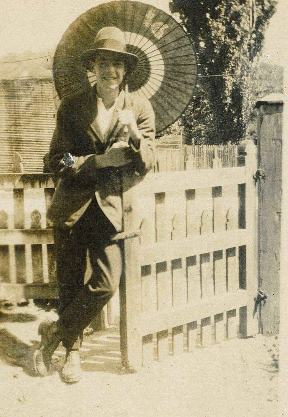 Cyril More with parasol