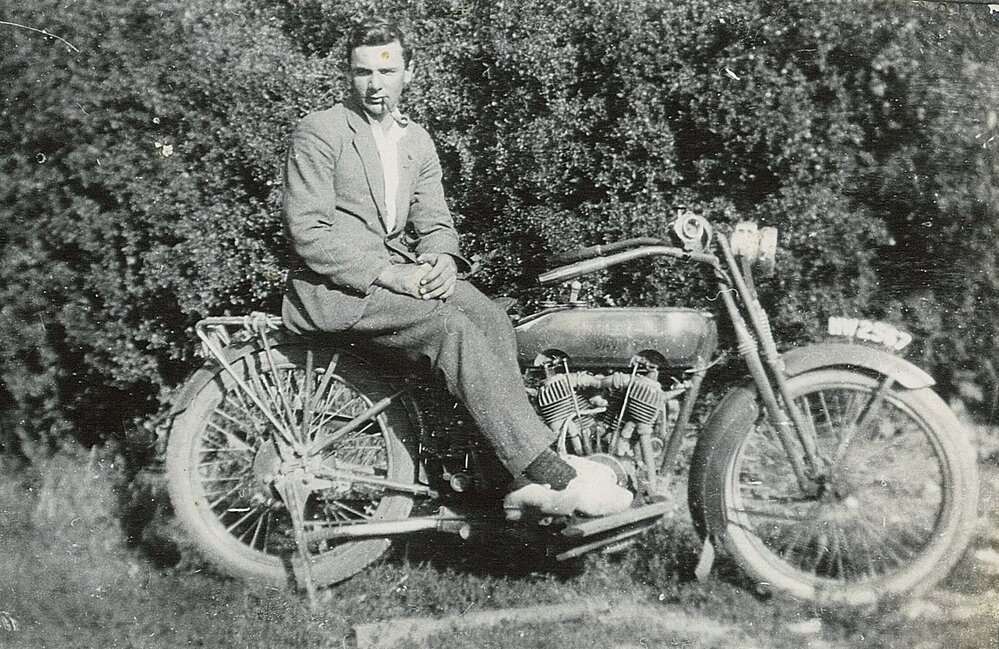 Eric and Harley motorcycle