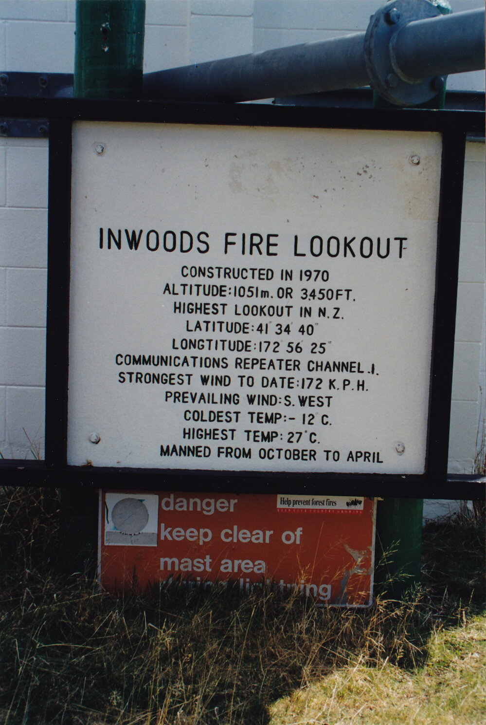 Inwoods Fire Lookout sign