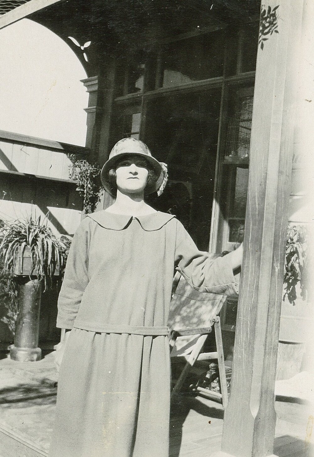 Thelma Newport on veranda