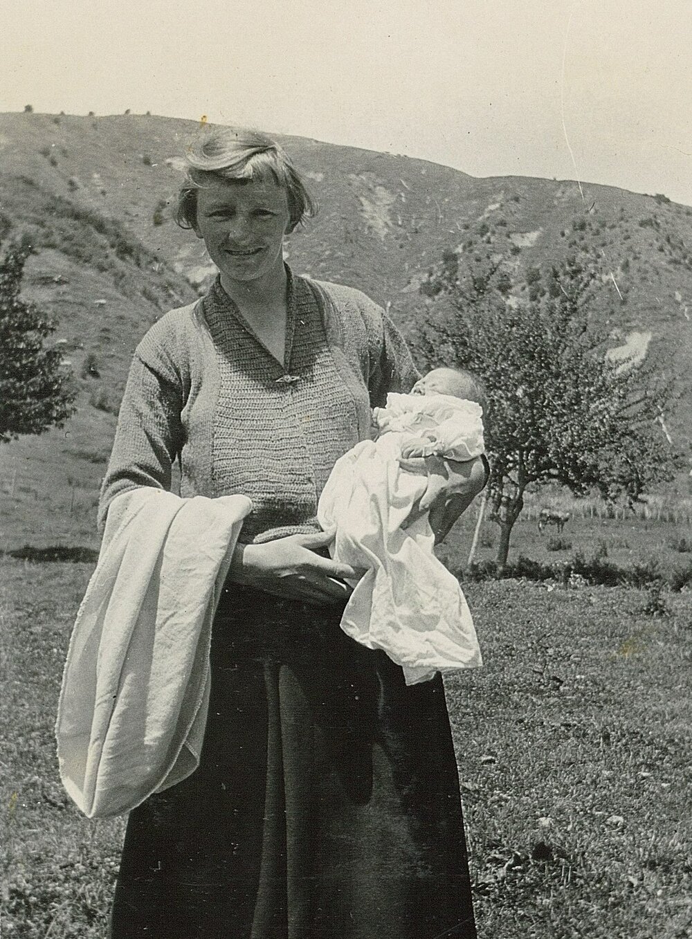 The proud mother with new baby Tākaka