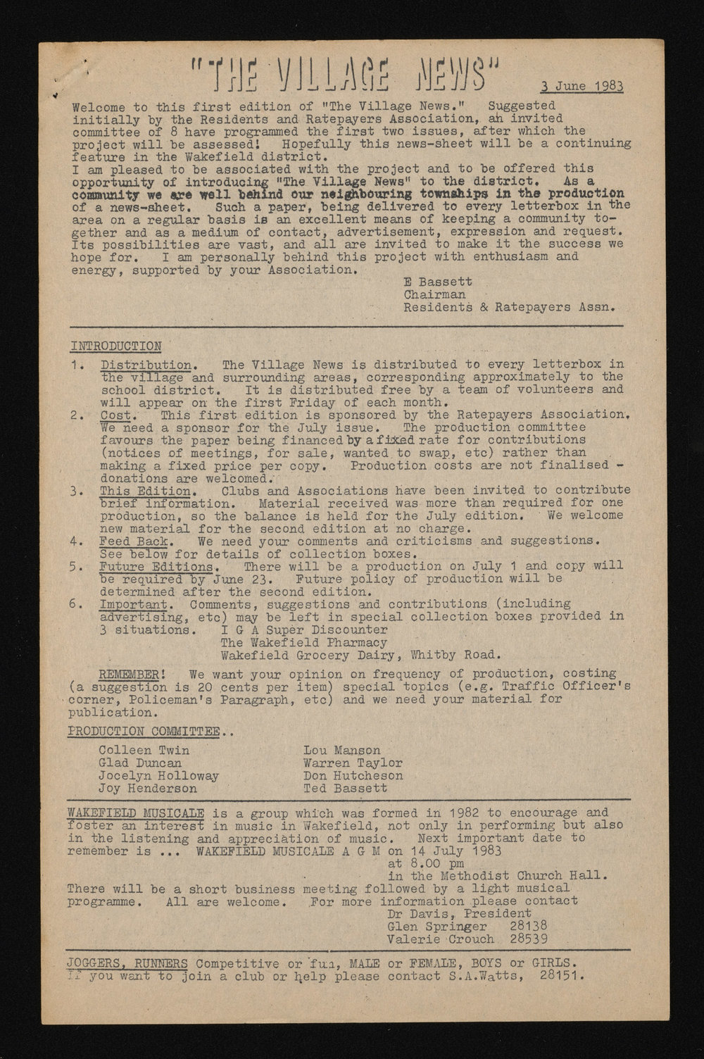 Village News 1983 June