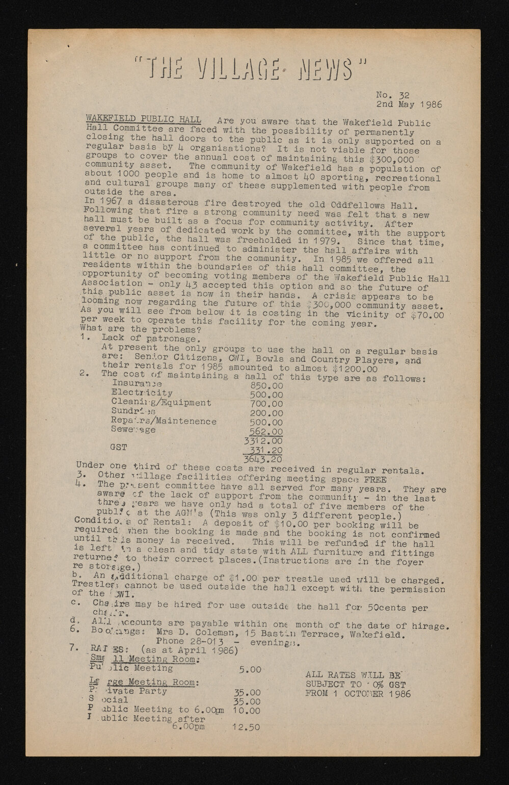 Village News 1986 May