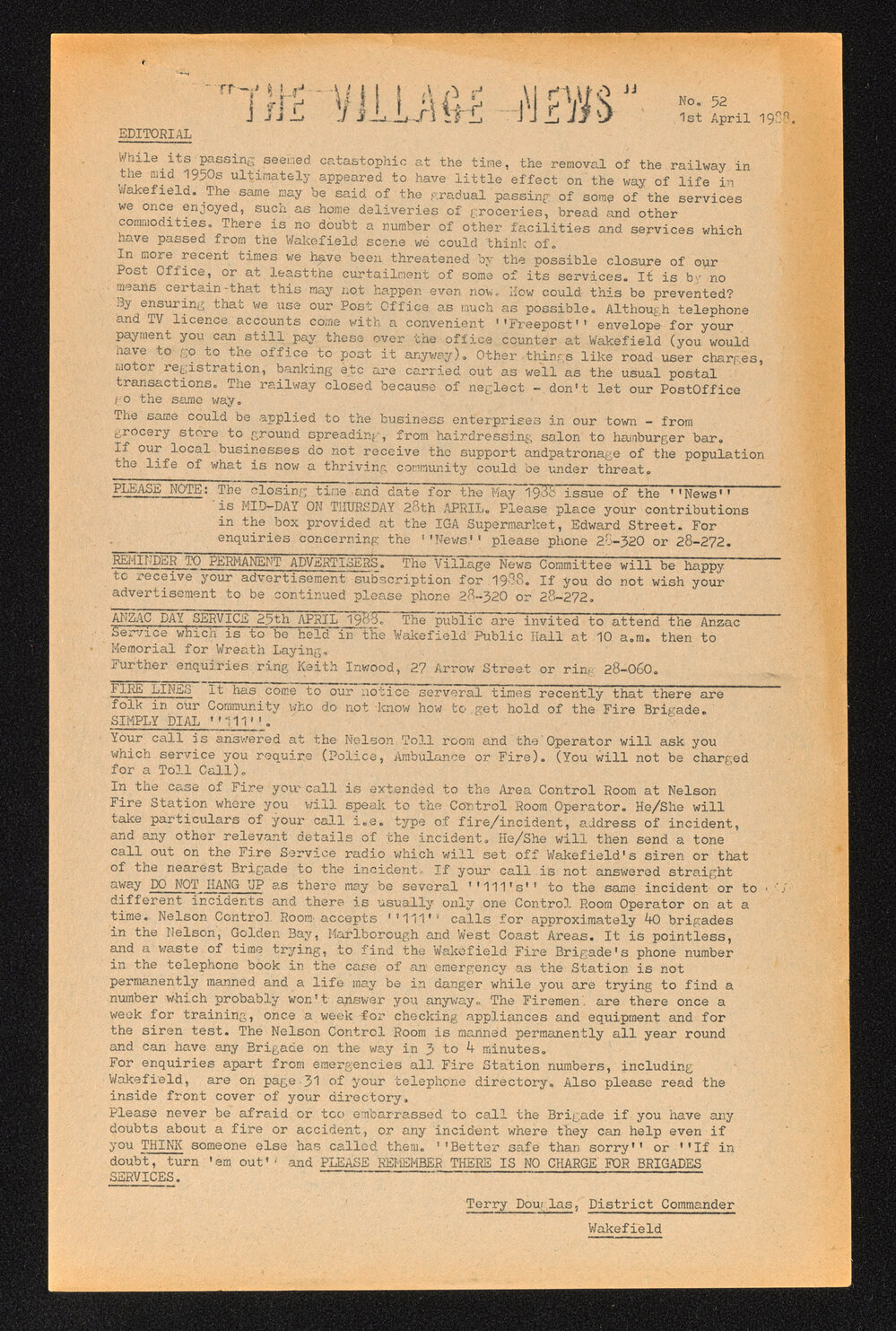 Village News 1988 April