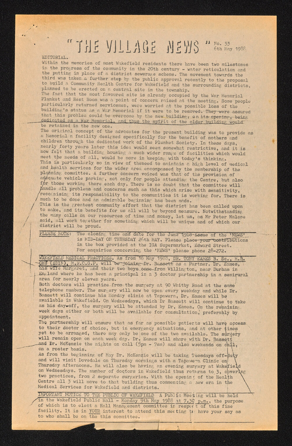 Village News 1988 May