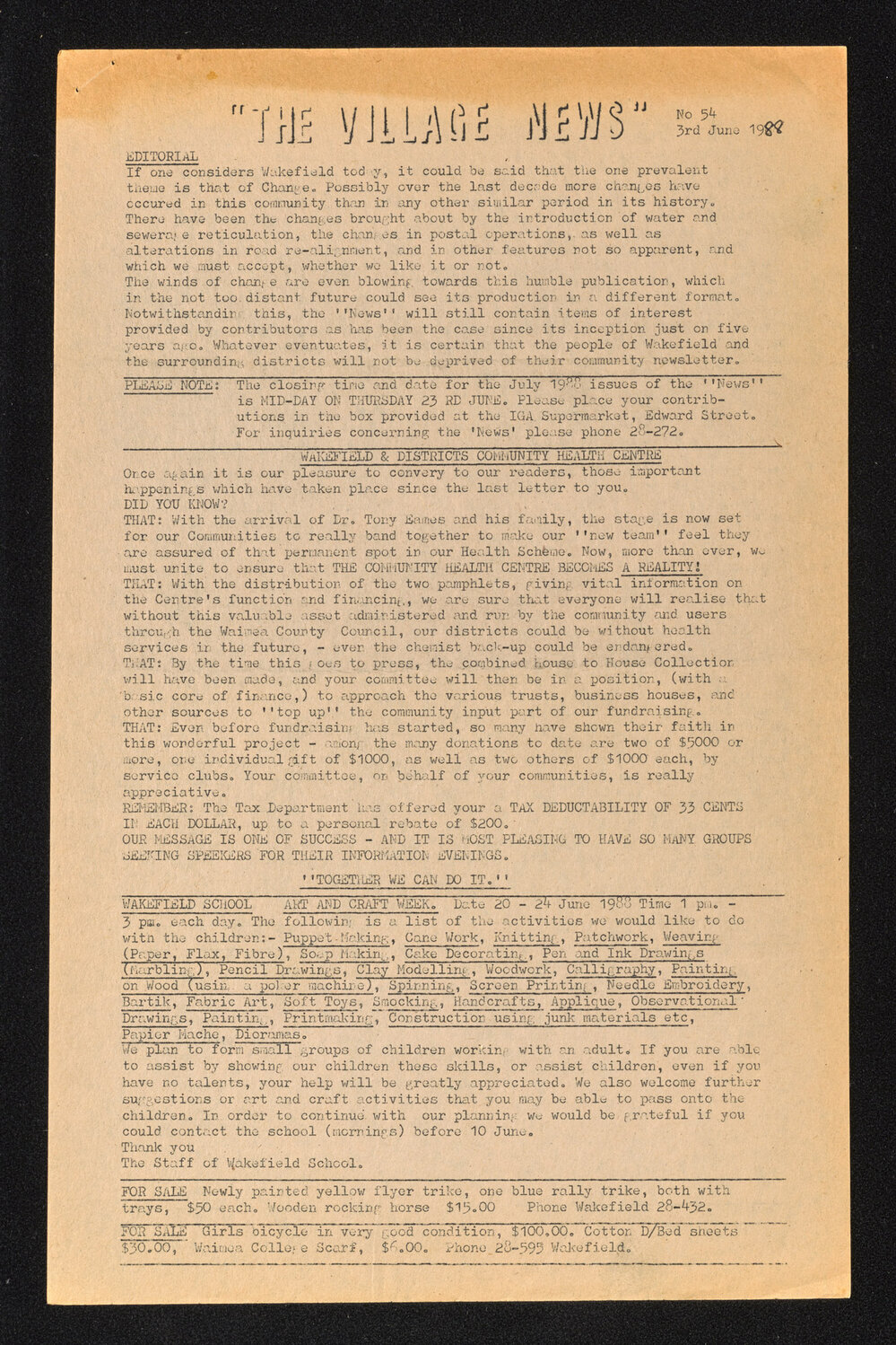 Village News 1988 June