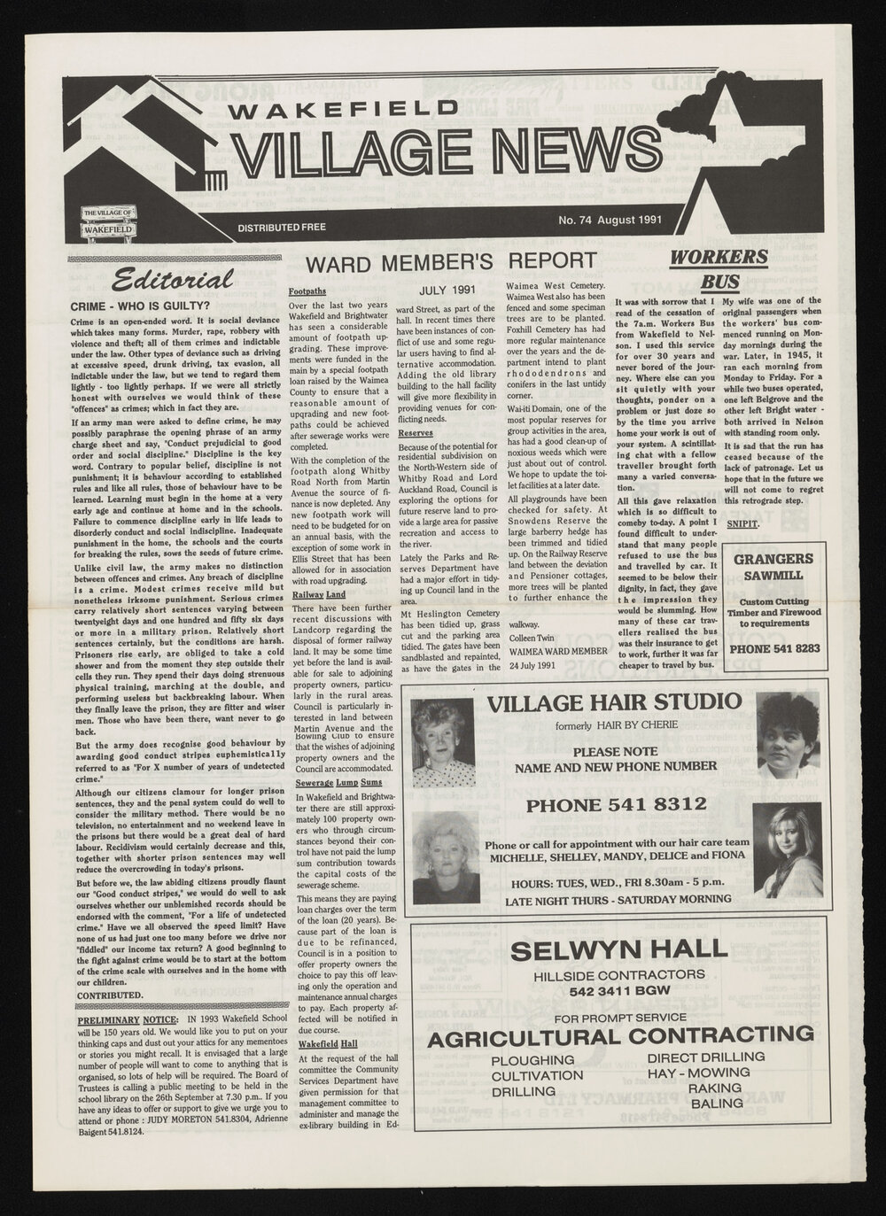 Village News 1991 August