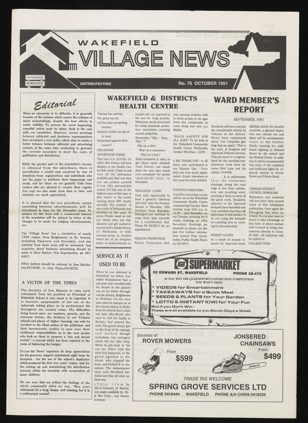 Village News 1991 October