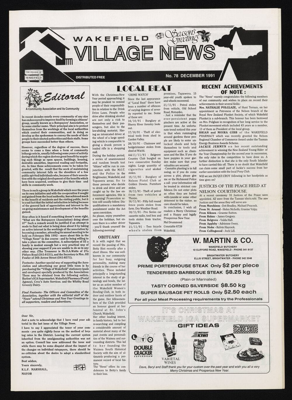 Village News 1991 December