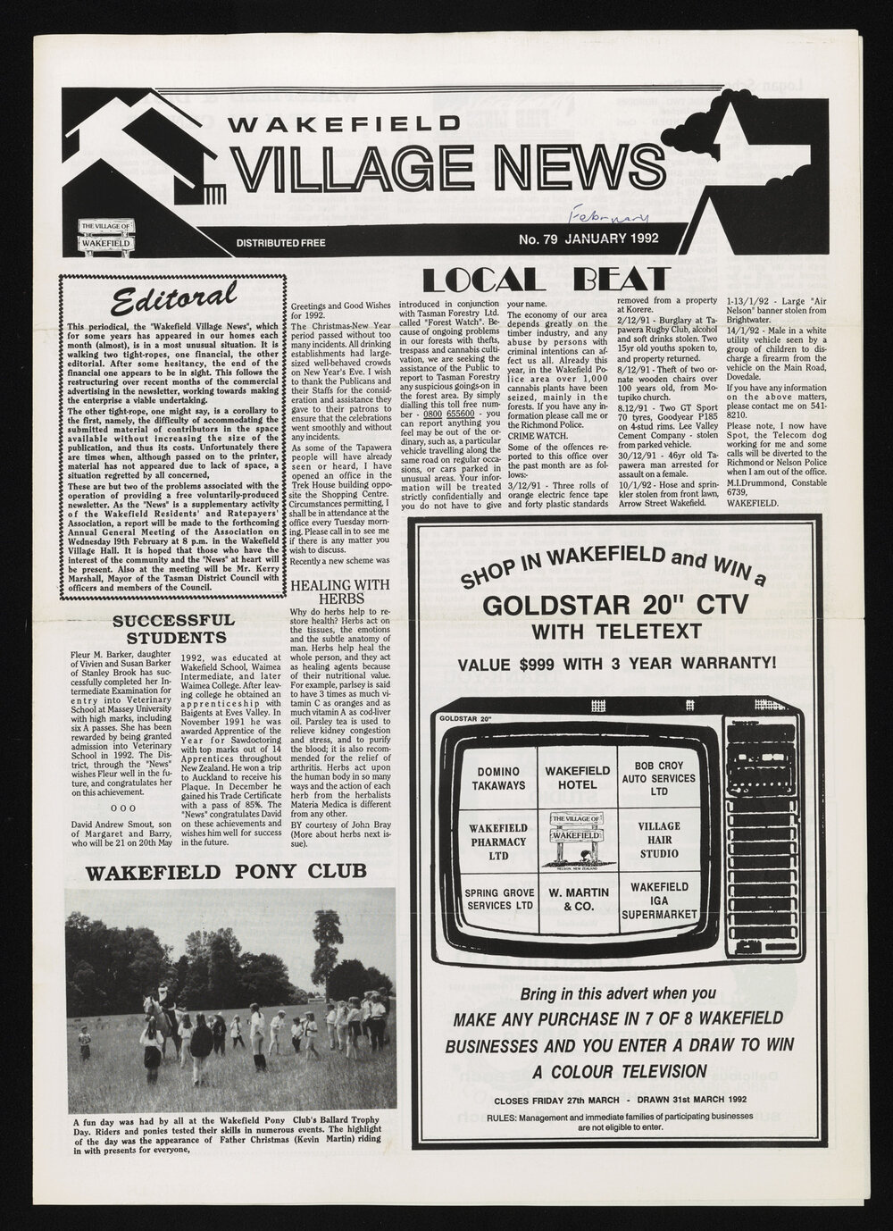Village News 1992 January
