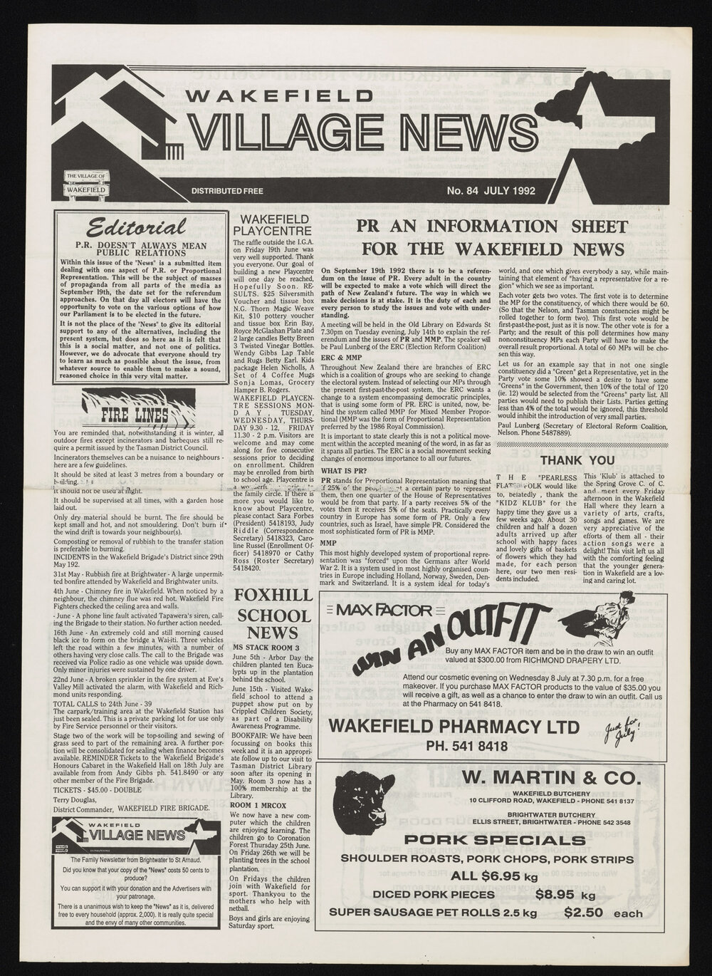 Village News 1992 July