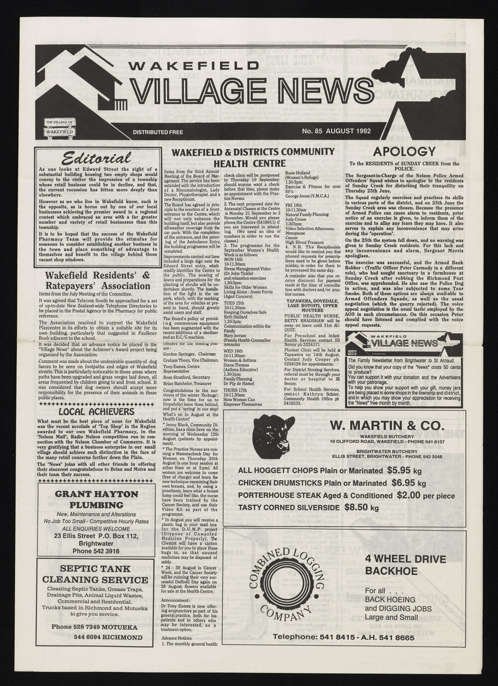 Village News 1992 August