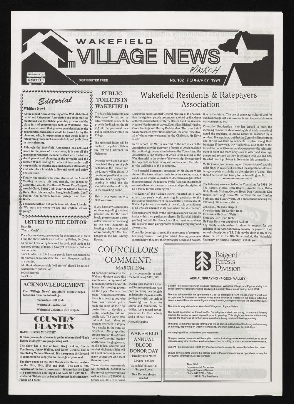 Village News 1994 March