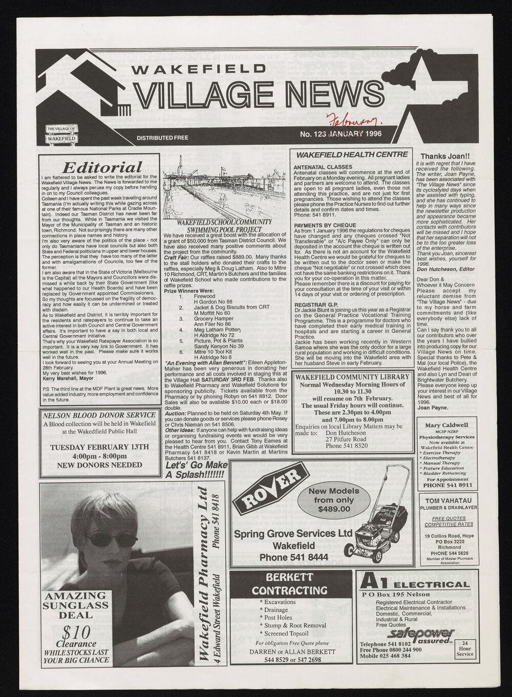 Village News 1996 February