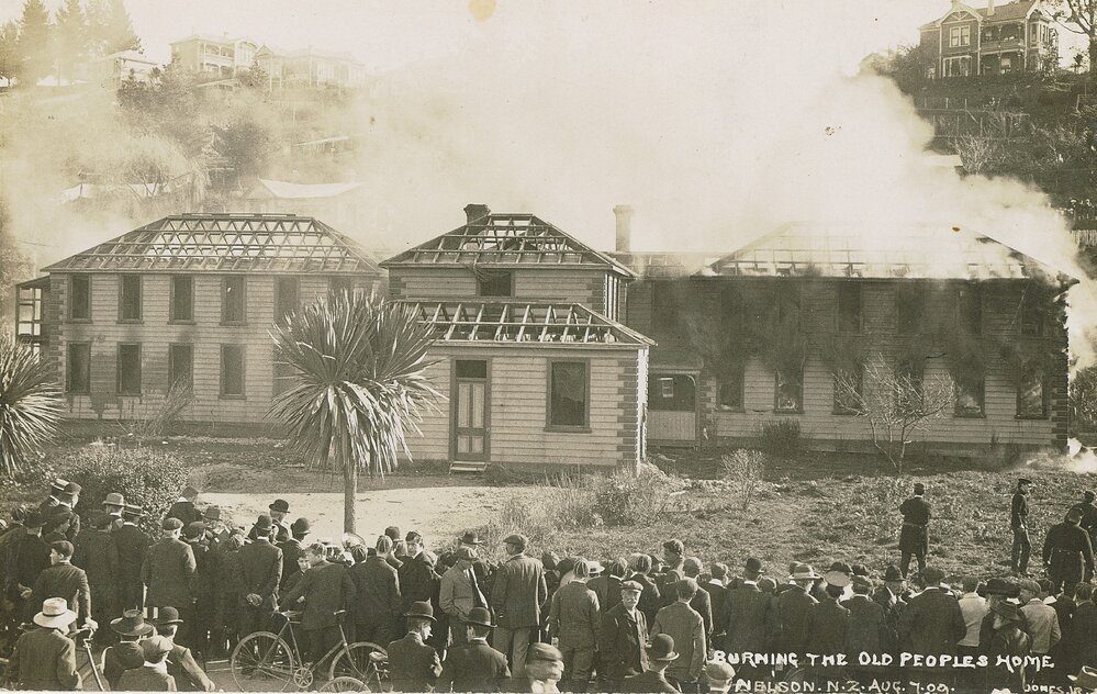 Burning the old person's home