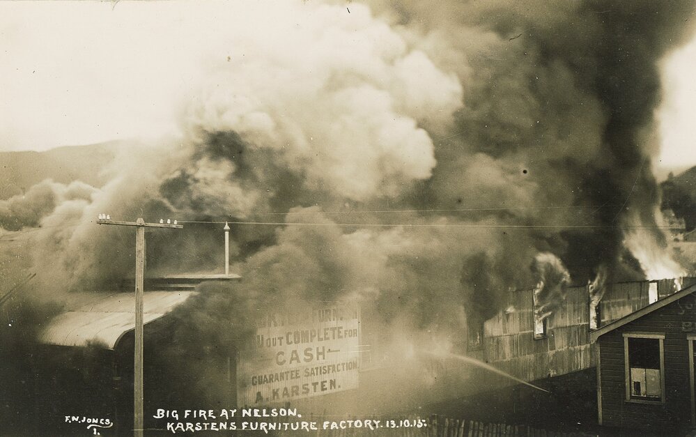 Second view of fire at Karsten's Furniture Factory 