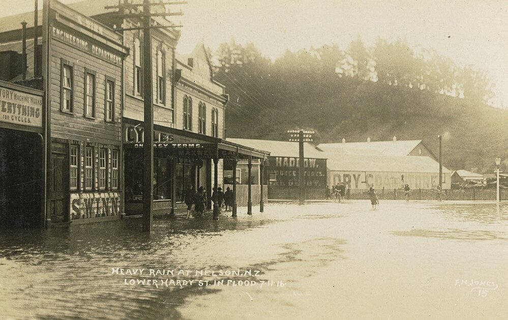 Flooding in lower Hardy Street Nelson