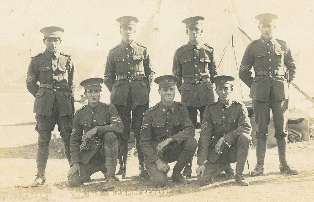 B Company Sergeants Tapawera Military Camp 1917