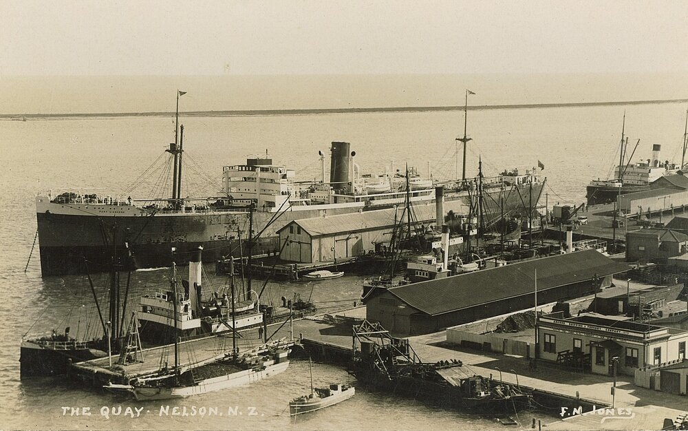 Port Gisborne alongside the wharf at the Quay in Nelson