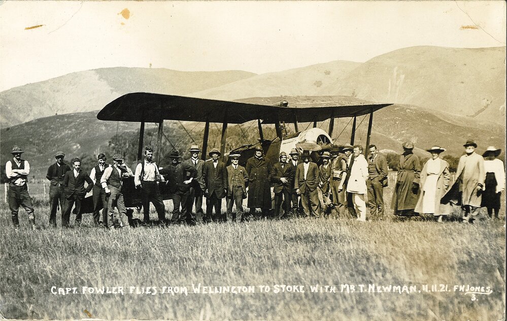 Captain Fowler Tom Newman and others with the  Avro 504