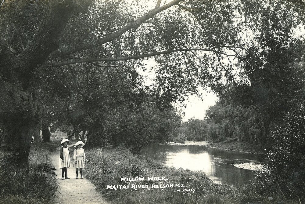 Girls on the Willow walk along the Maitai River