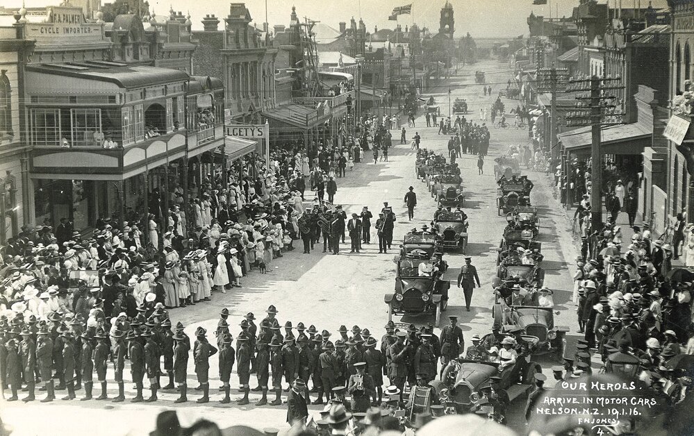 Military processions down Trafalgar Street
