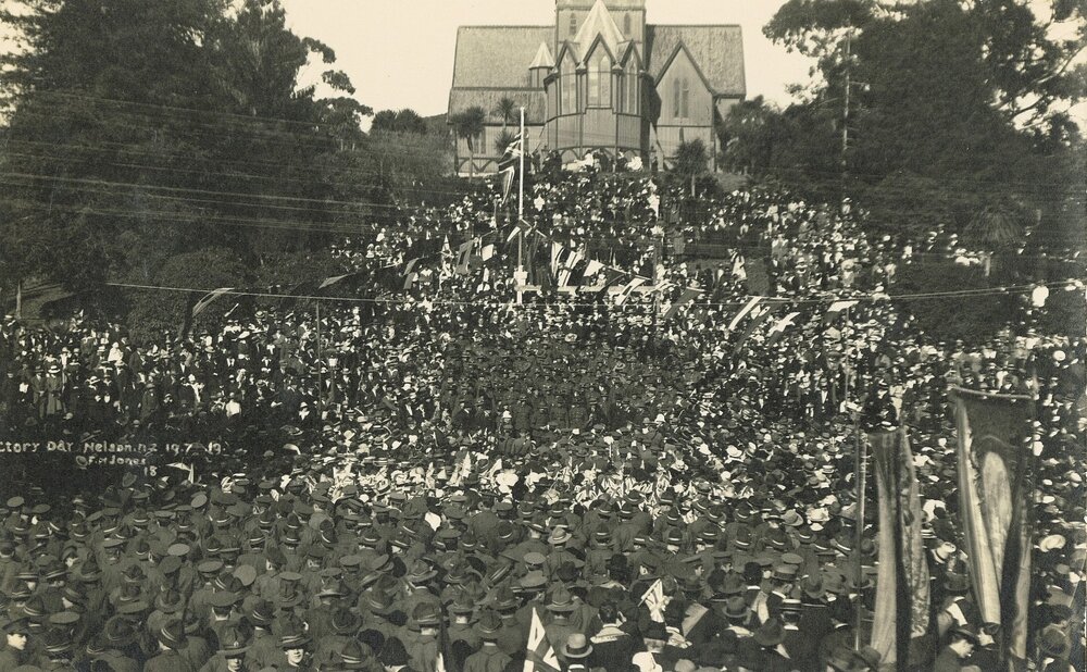 Victory Day parade at the Cathedral steps 1919