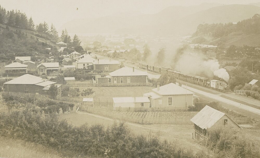 Nelson train and houses