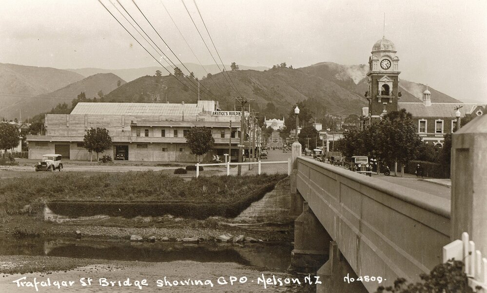 Trafalgar Street bridge looking toward the cathedral