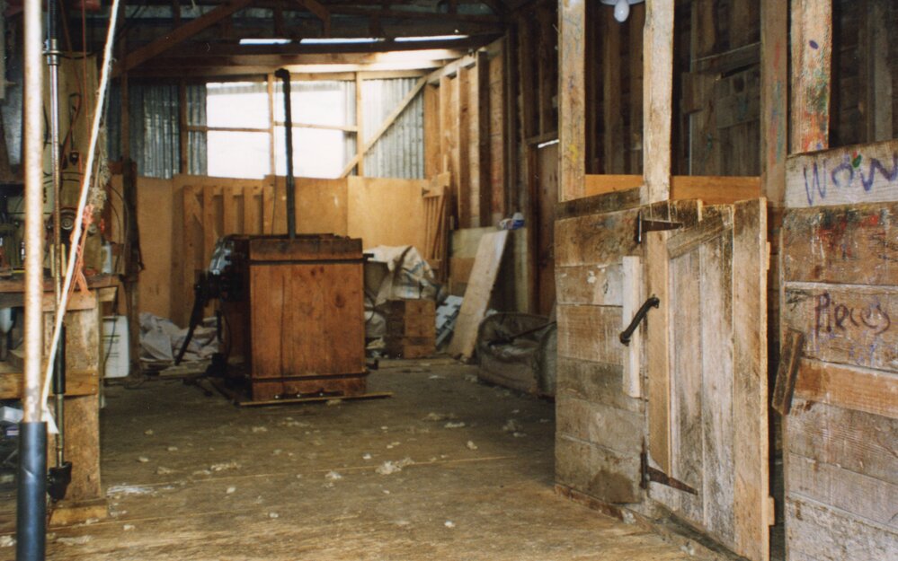 Wool pack and press in woolroom 