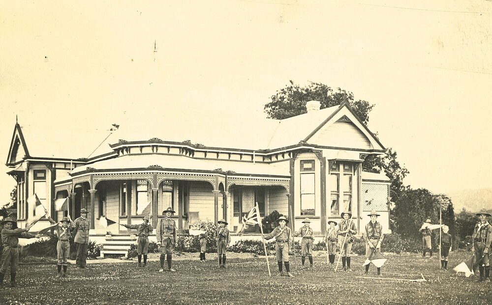 Riwaka Scouts practising Semaphore signalling