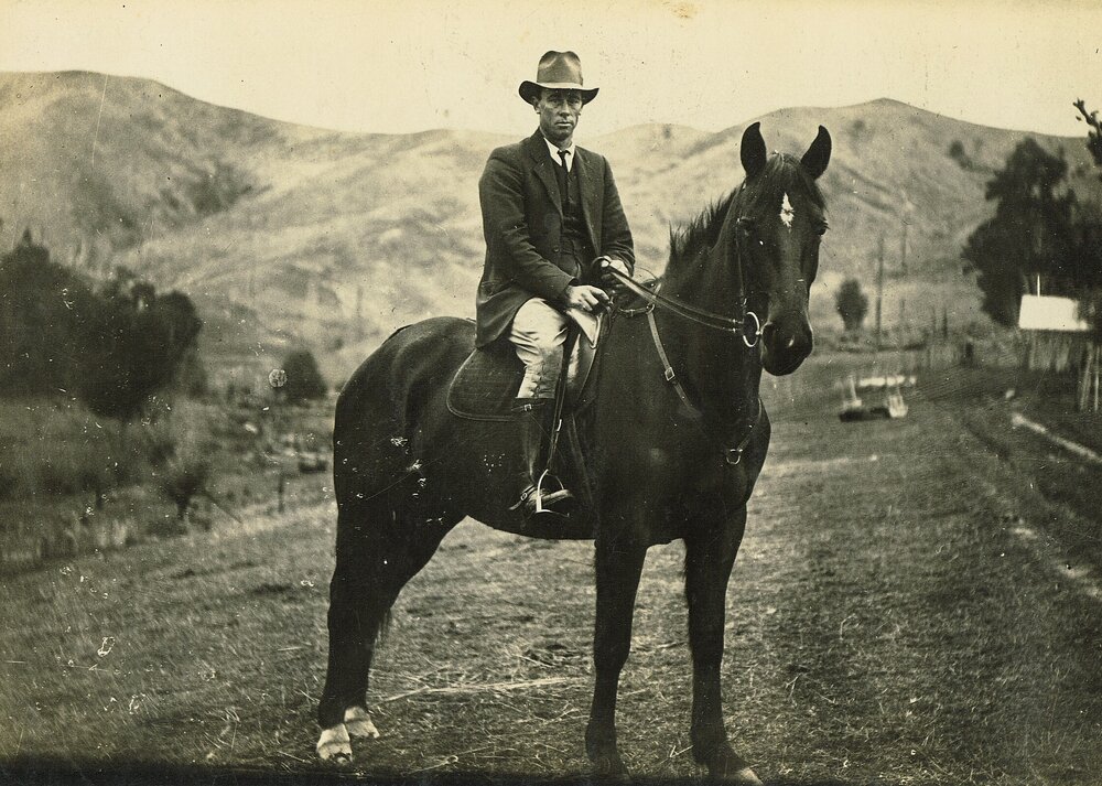 Man on a horse at Stanley Brook