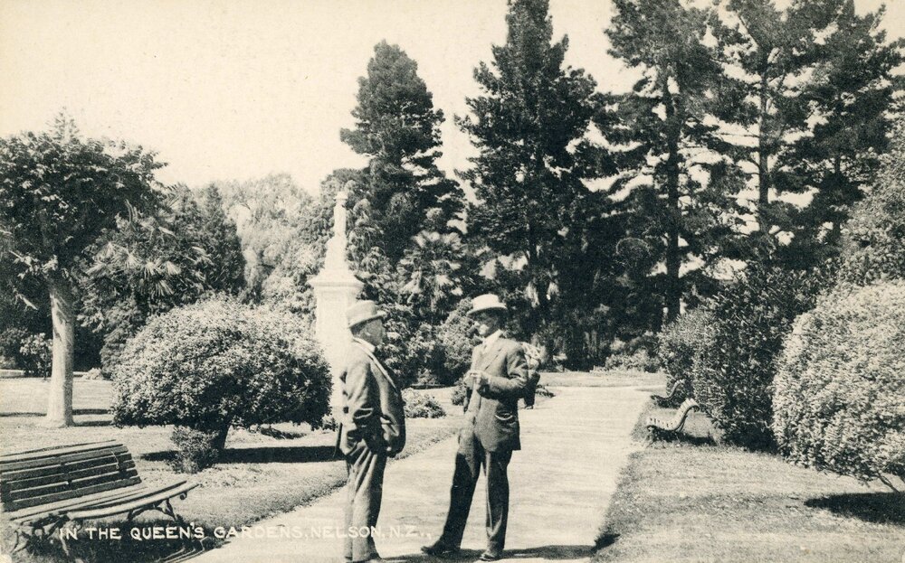 Two men in Queen's Gardens