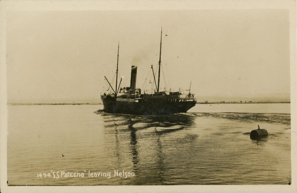 S.S. Pateena leaving Nelson