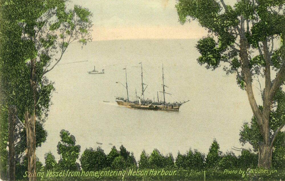 Sailing vessel entering Nelson Harbour