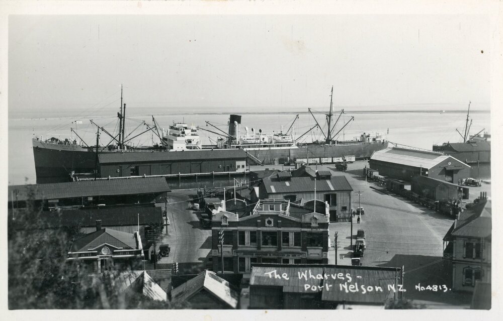 Port Alma docked at the wharves Port Nelson