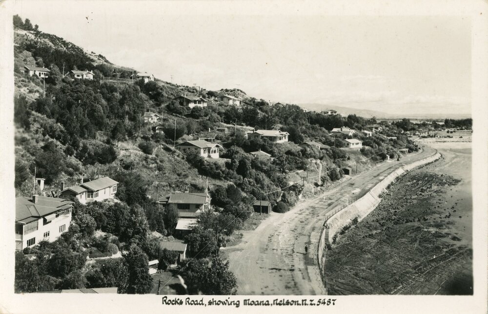 Rocks Road showing Moana Nelson
