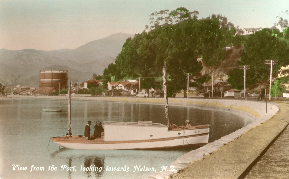Boat anchored beside Haven Road