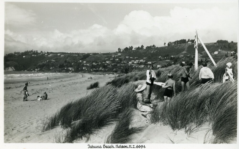 On the sand dunes at Tahuna Beach