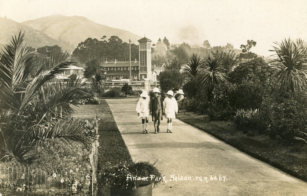 Children walking through ANZAC Park Nelson