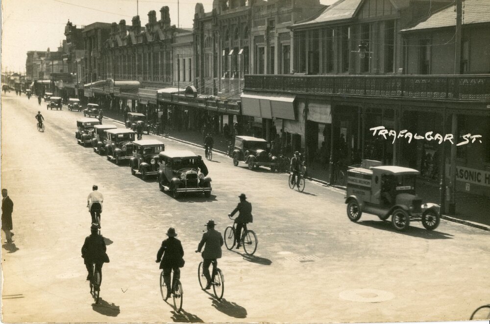 Cyclists on Trafalgar Street