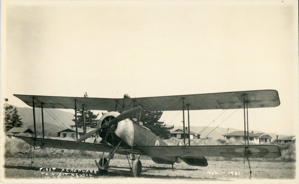 First aeroplane to visit Nelson