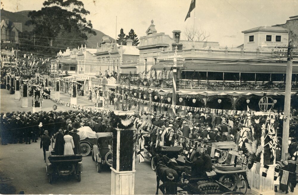 Crowds gather for parade