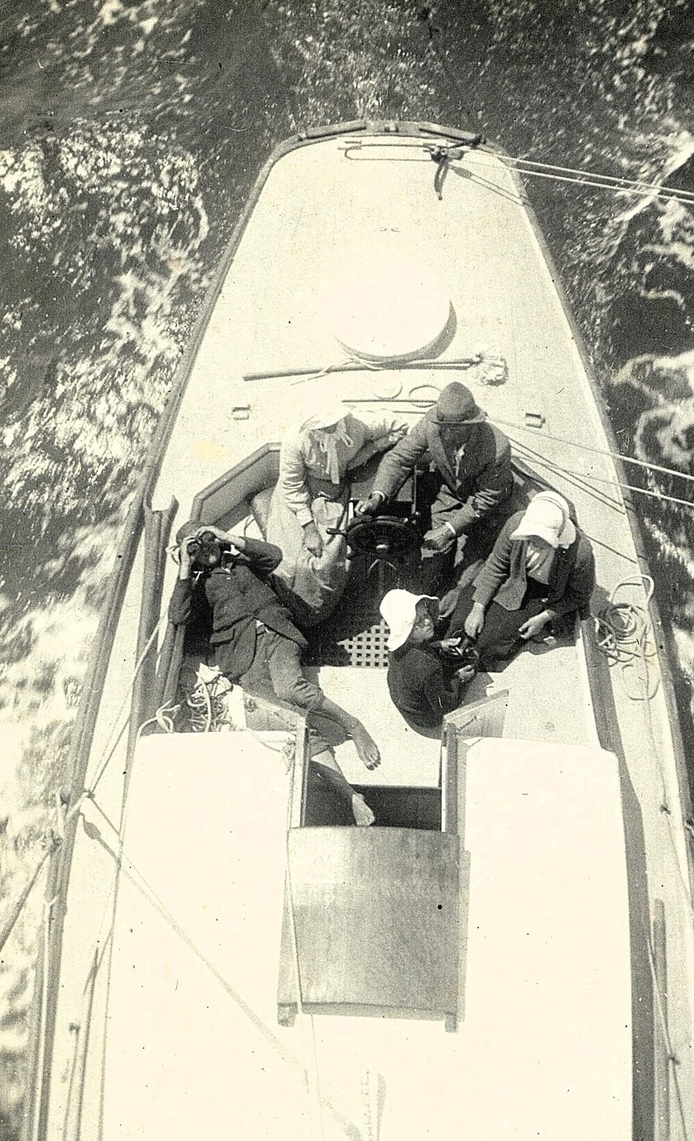View of yacht from above