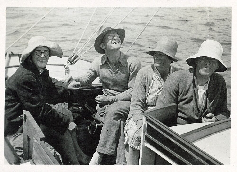 Four people onboard a yacht