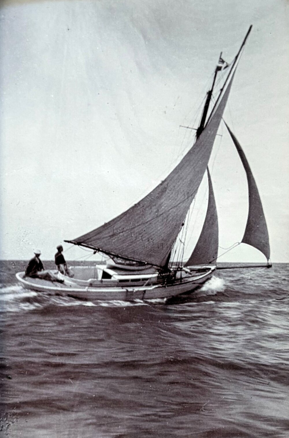 Yacht with wind in its sails