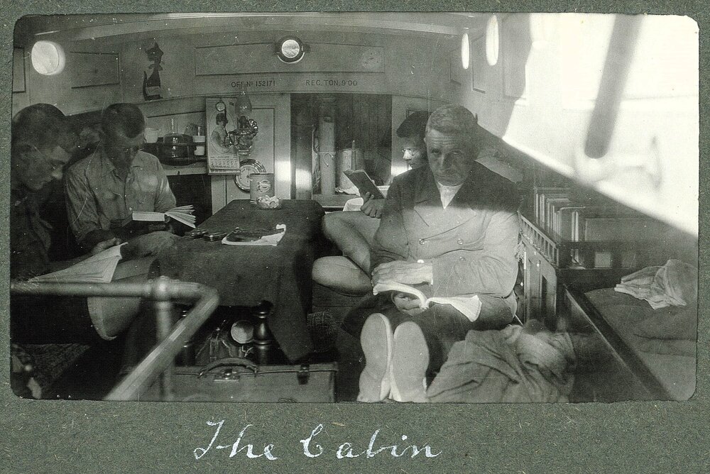 Inside the cabin of the Arawa