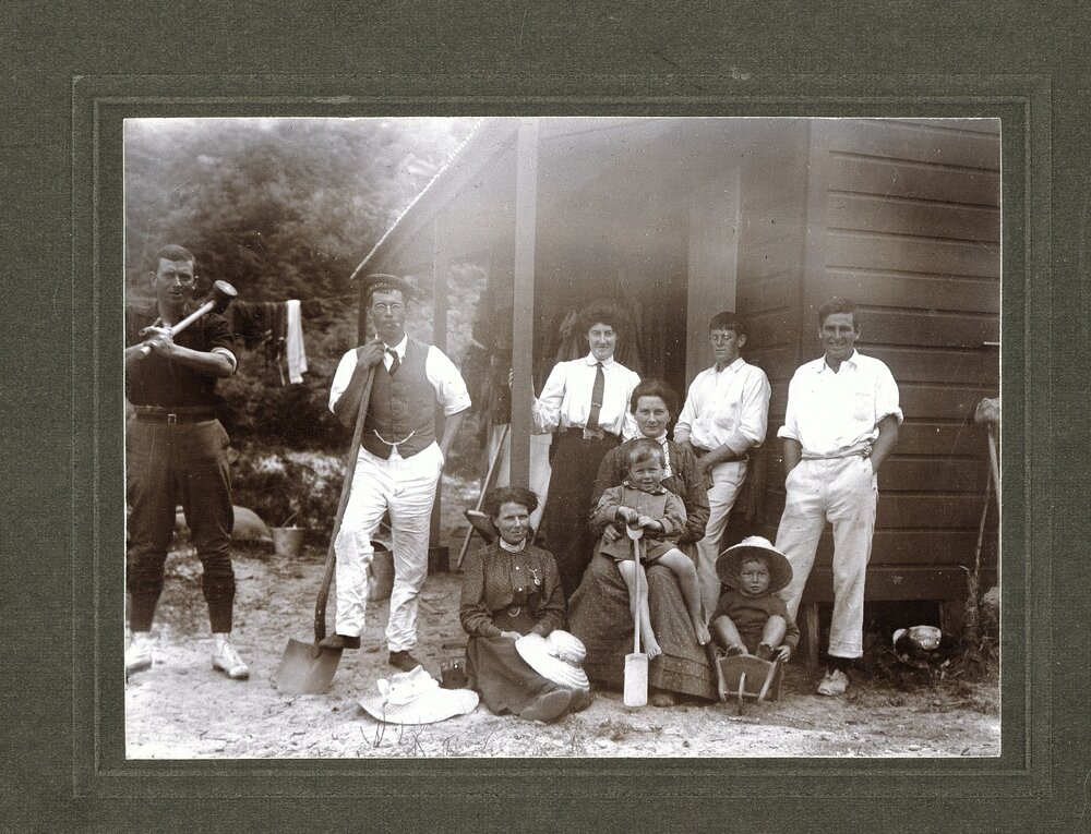Family group with spades
