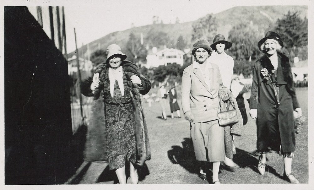 Ladies leaving an outdoor event